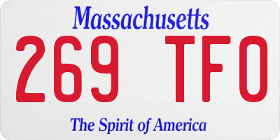 MA license plate 269TF0