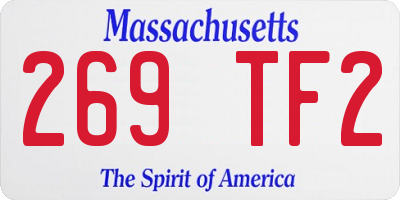MA license plate 269TF2