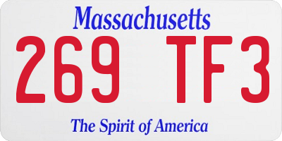 MA license plate 269TF3