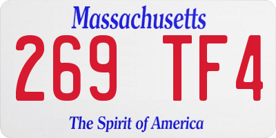 MA license plate 269TF4