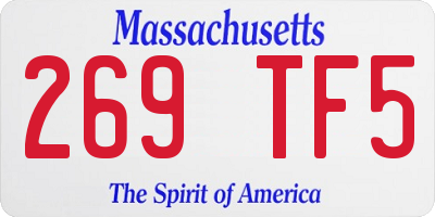 MA license plate 269TF5