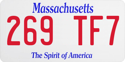 MA license plate 269TF7
