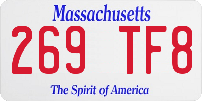 MA license plate 269TF8