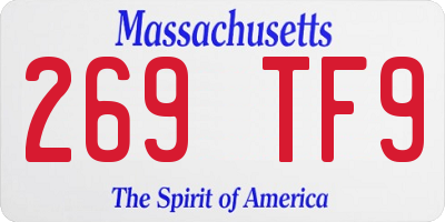 MA license plate 269TF9