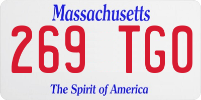 MA license plate 269TG0