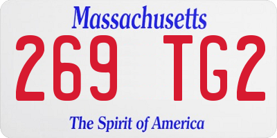 MA license plate 269TG2