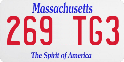MA license plate 269TG3