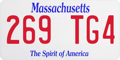 MA license plate 269TG4