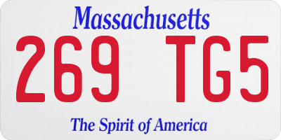 MA license plate 269TG5