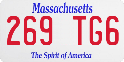 MA license plate 269TG6