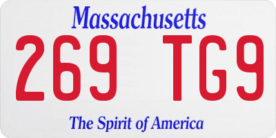 MA license plate 269TG9