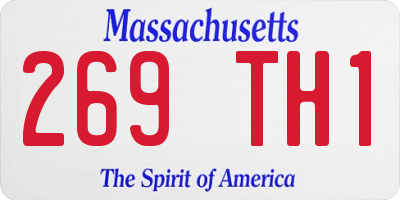 MA license plate 269TH1