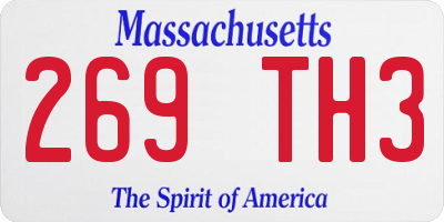 MA license plate 269TH3