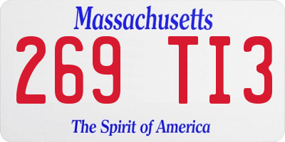 MA license plate 269TI3