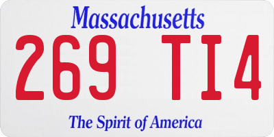 MA license plate 269TI4