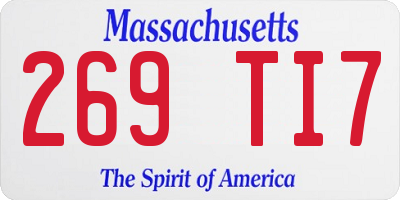 MA license plate 269TI7