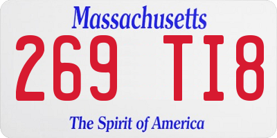 MA license plate 269TI8