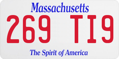 MA license plate 269TI9