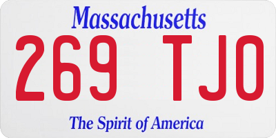 MA license plate 269TJ0