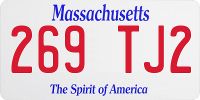 MA license plate 269TJ2
