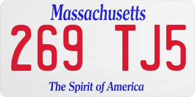 MA license plate 269TJ5