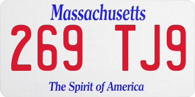 MA license plate 269TJ9