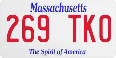 MA license plate 269TK0