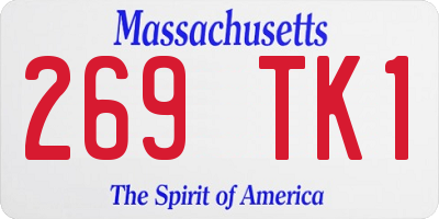 MA license plate 269TK1
