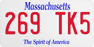 MA license plate 269TK5