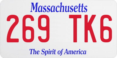 MA license plate 269TK6