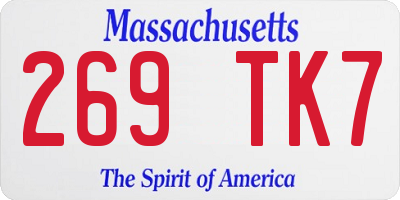 MA license plate 269TK7
