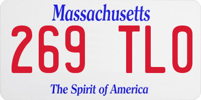 MA license plate 269TL0