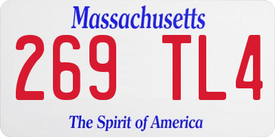 MA license plate 269TL4