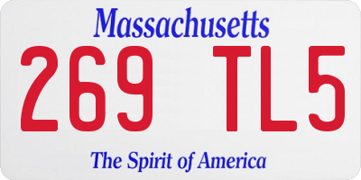 MA license plate 269TL5