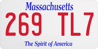 MA license plate 269TL7