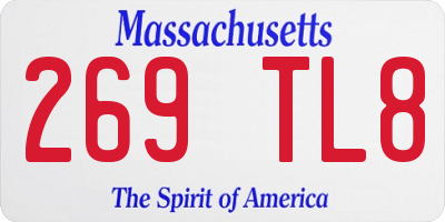 MA license plate 269TL8