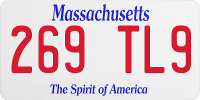 MA license plate 269TL9