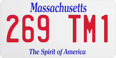 MA license plate 269TM1