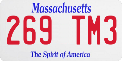 MA license plate 269TM3