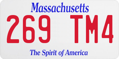 MA license plate 269TM4