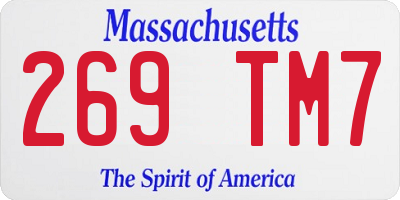 MA license plate 269TM7
