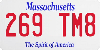 MA license plate 269TM8
