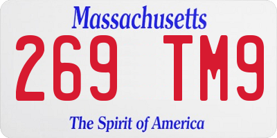 MA license plate 269TM9