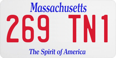 MA license plate 269TN1