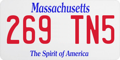 MA license plate 269TN5