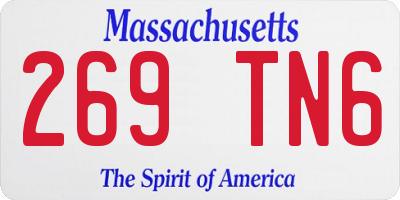 MA license plate 269TN6