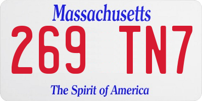 MA license plate 269TN7