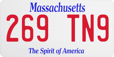 MA license plate 269TN9
