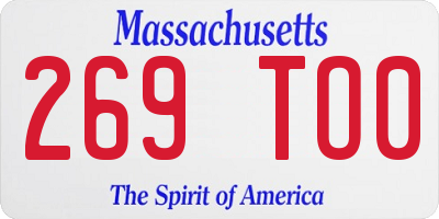 MA license plate 269TO0