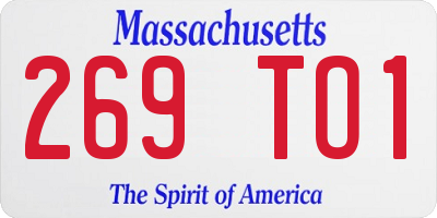 MA license plate 269TO1